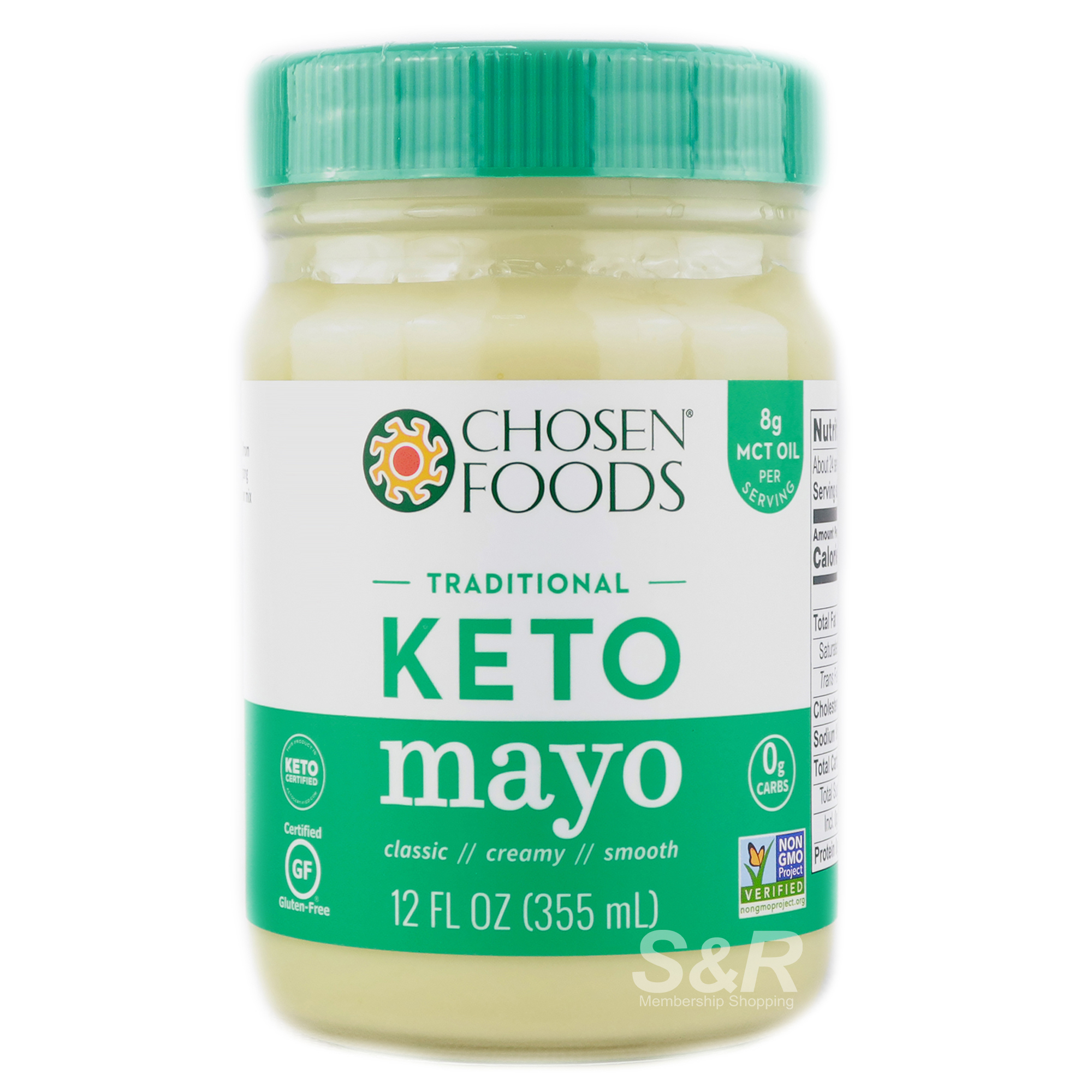 Chosen Foods Traditional Keto Mayonnaise 355mL Chosen Foods Traditional Keto Mayonnaise 355mL